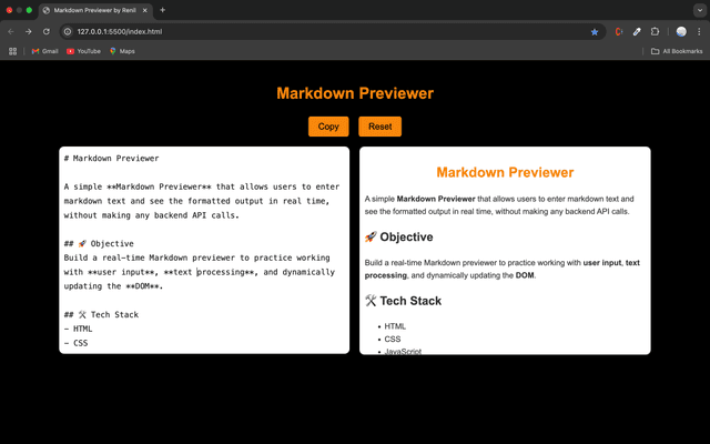Mark Down Previewer